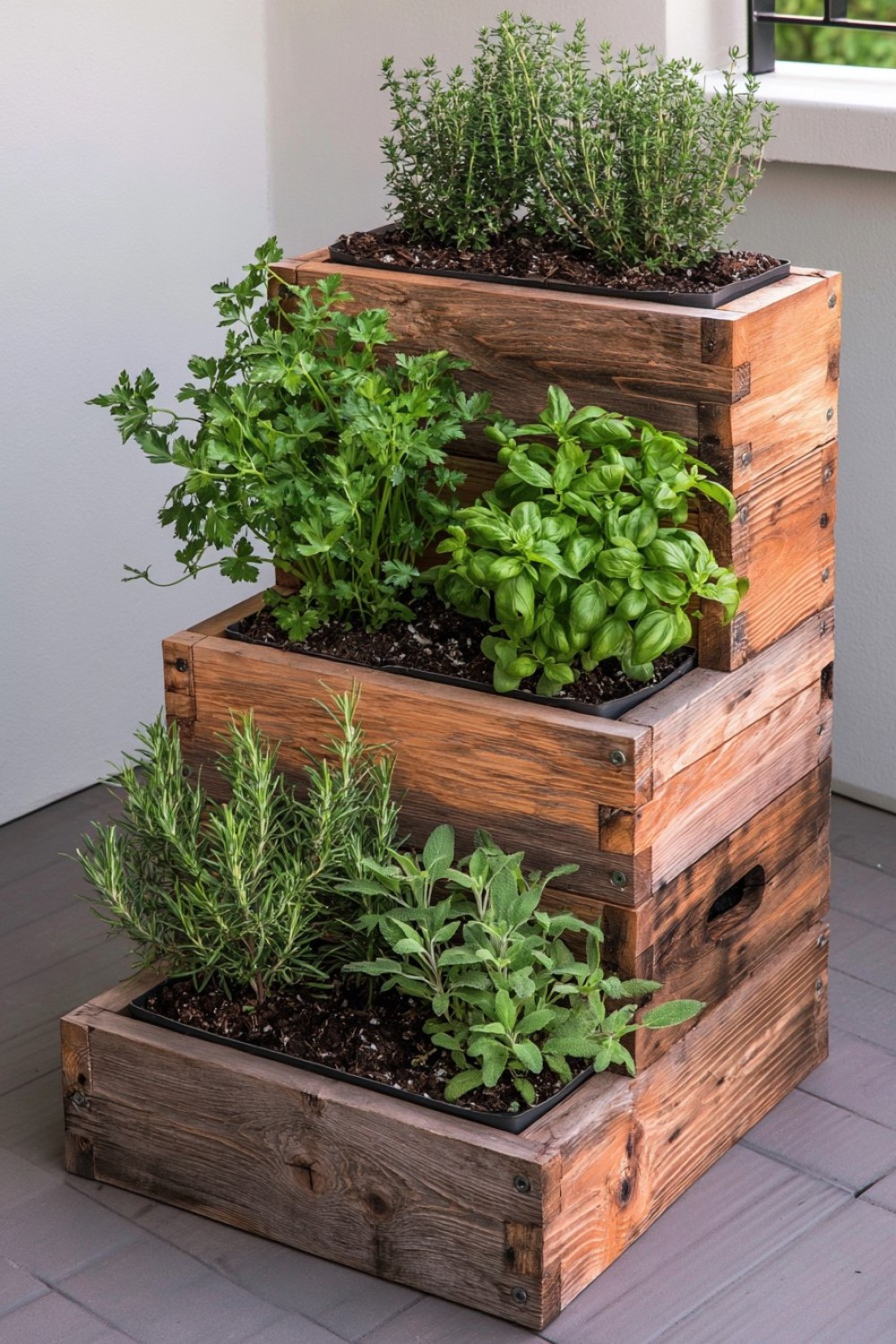 9. Build A Tiered Herb Planter