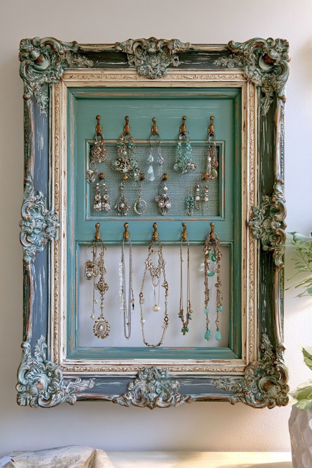 12. Make A Jewelry Organizer From An Old Picture Frame