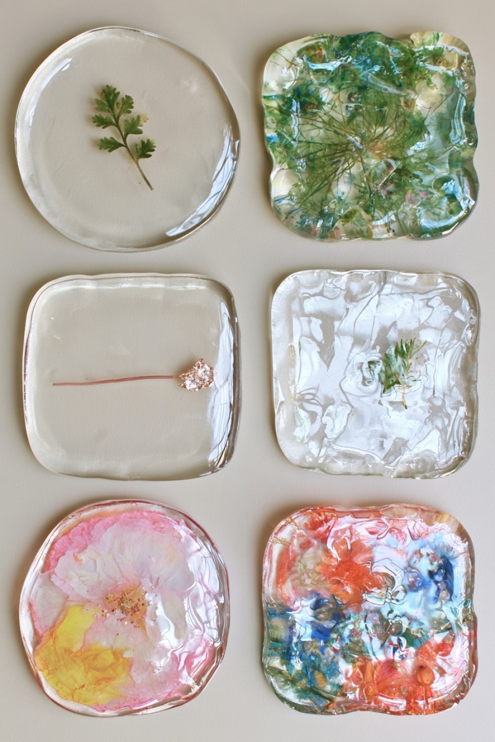 15. Minimal Clear Resin Coasters