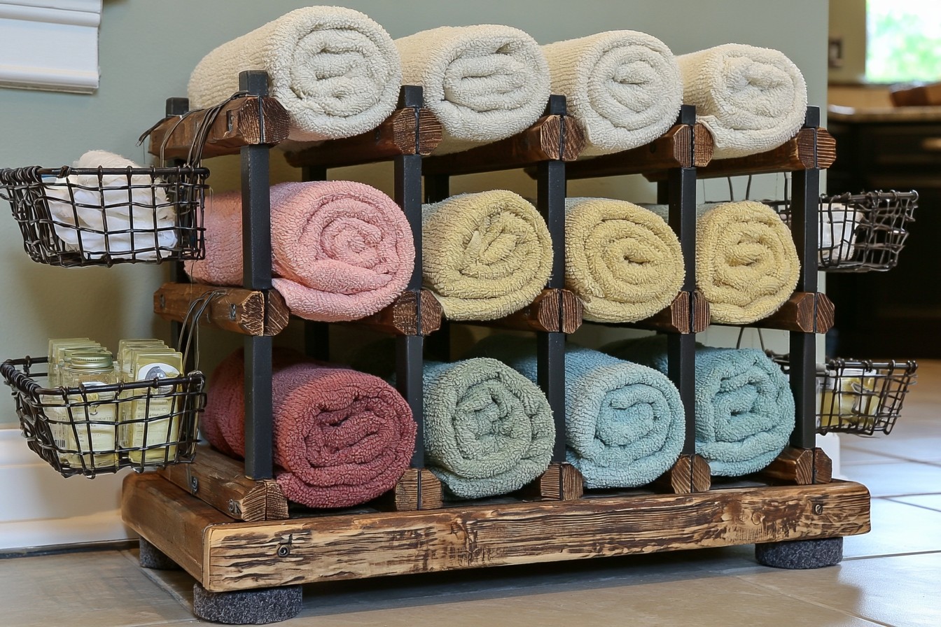 1. Roll Towels Into A Spa Style Display