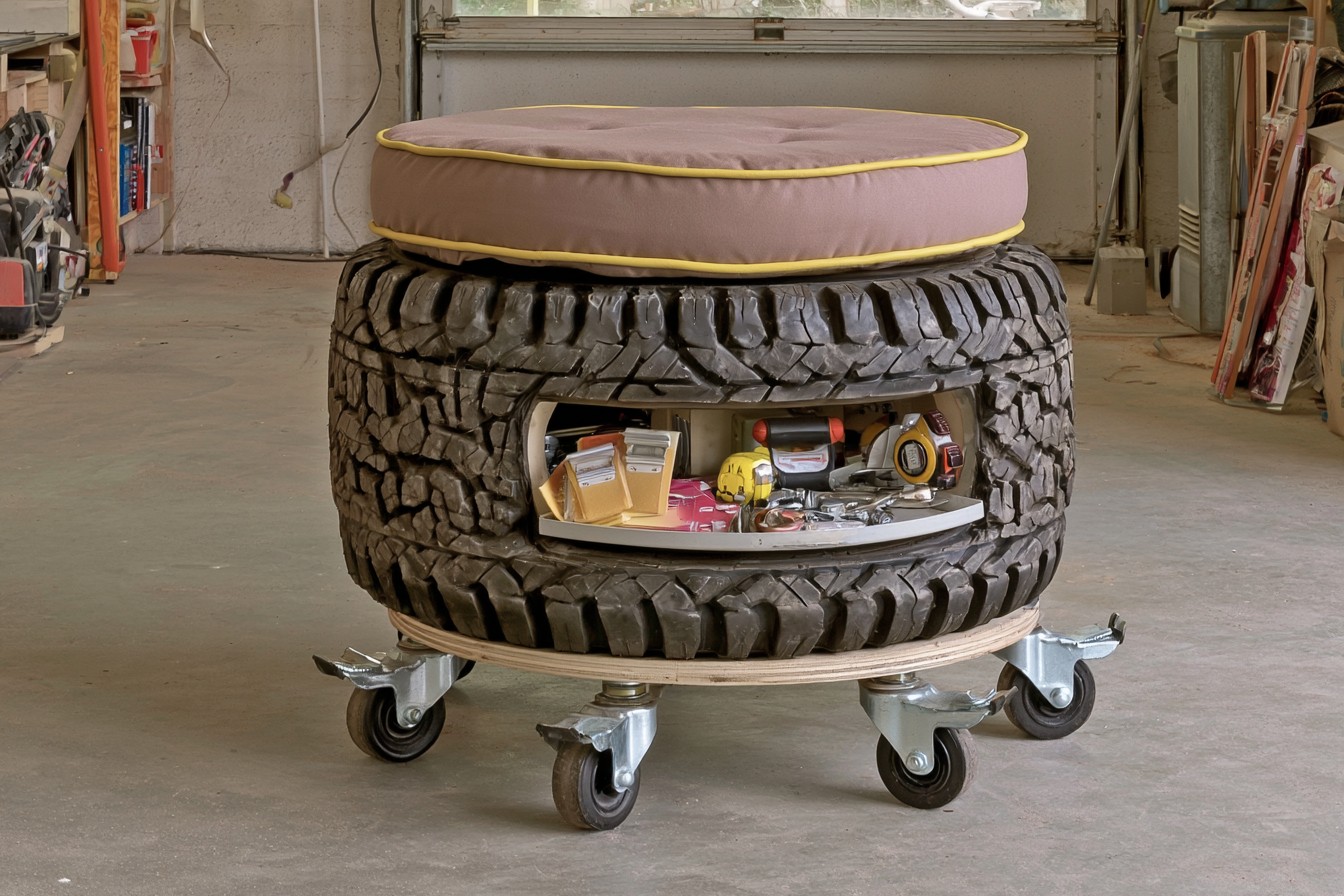13. Make A Mobile Workshop Stool
