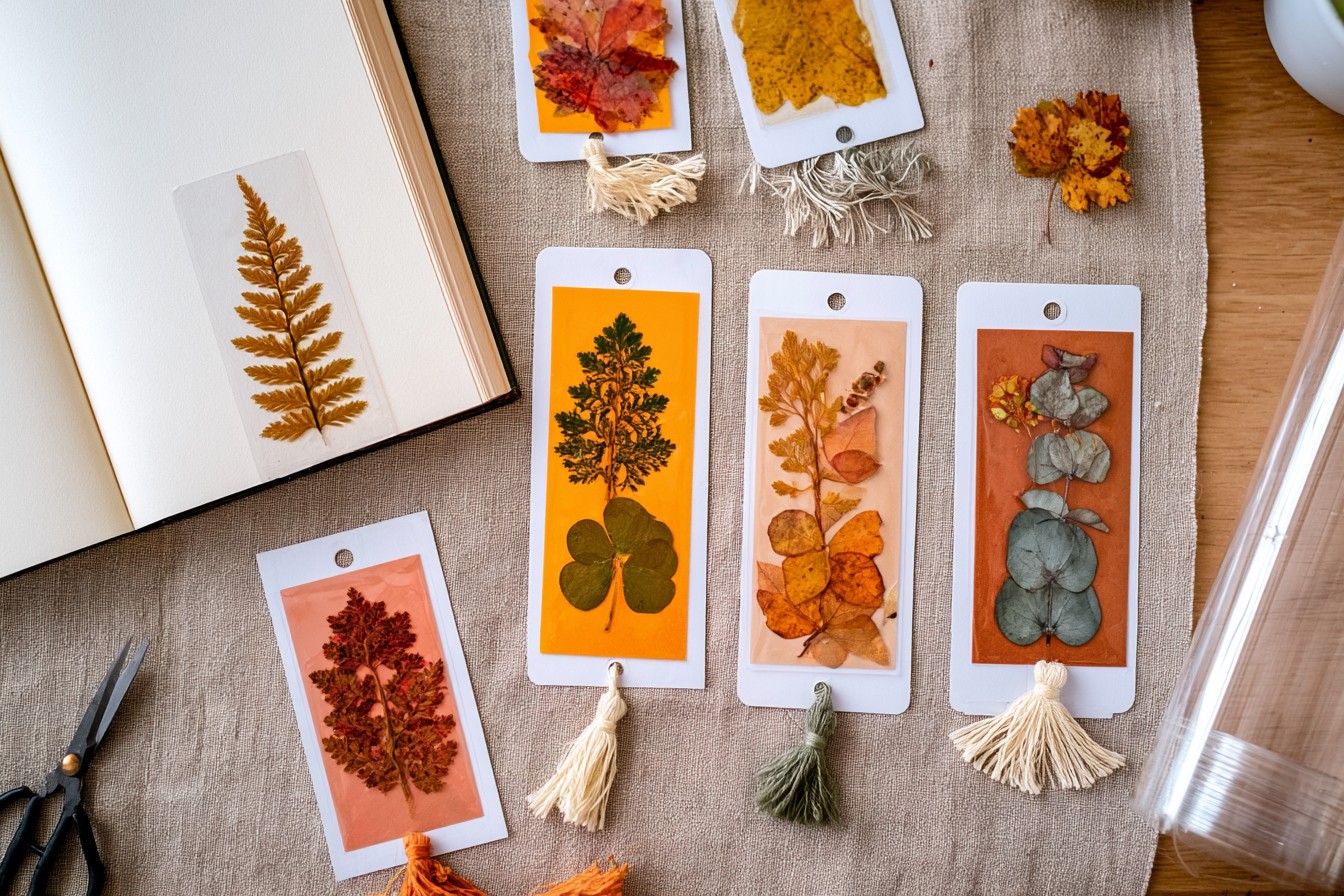 6. Craft a Transparent Pressed Leaf Bookmark