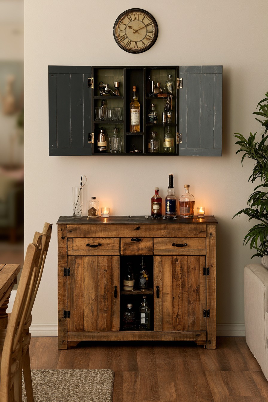 6. Convert A Small Sideboard Into A Hidden Liquor Cabinet