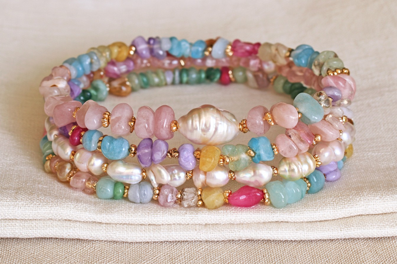 3. Combine Baroque Pearls with Pastel Stones