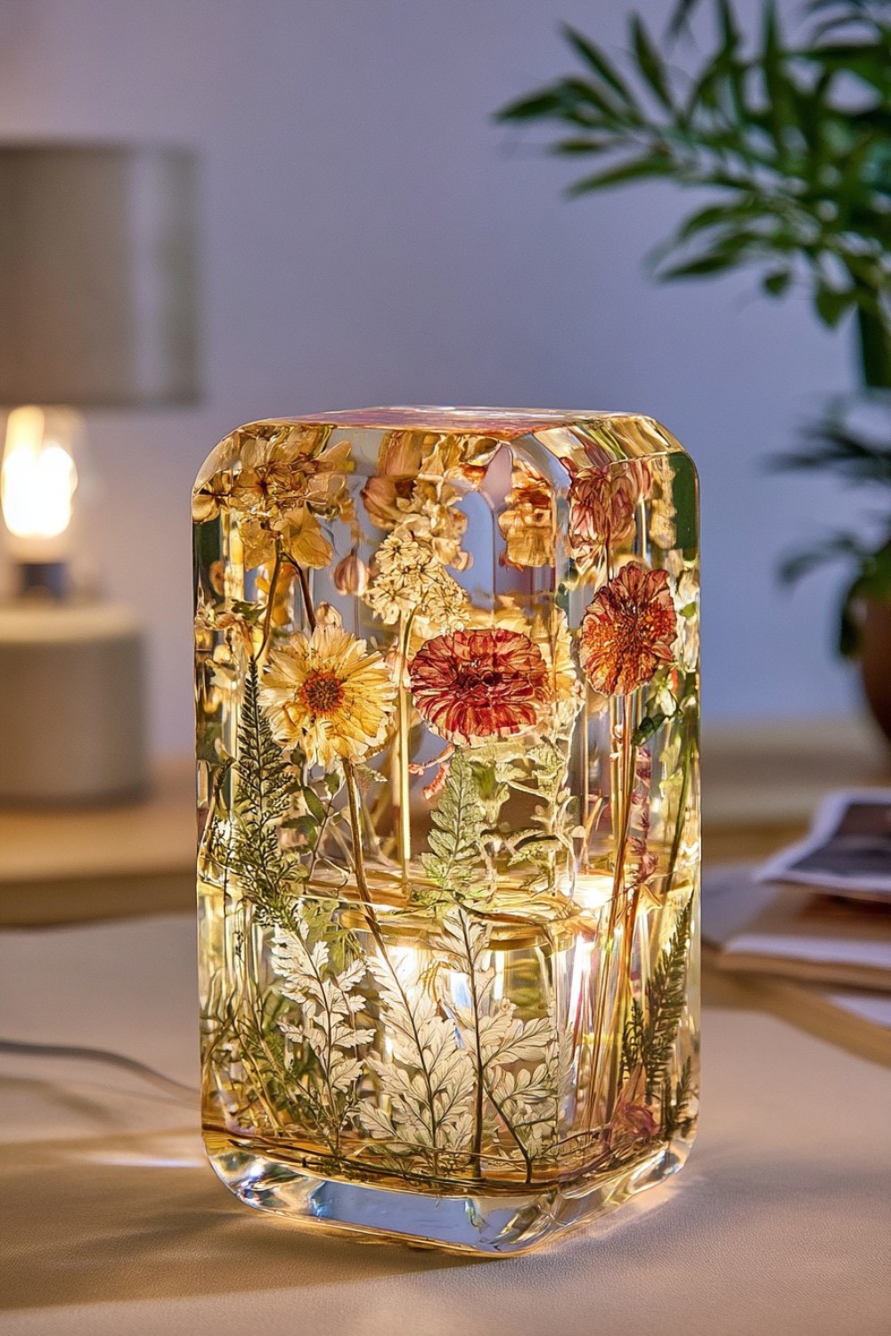 1. Botanical Resin Table Lamp
