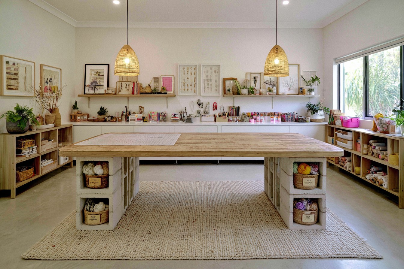 13. Organize Supplies With A Craft Room Worktable