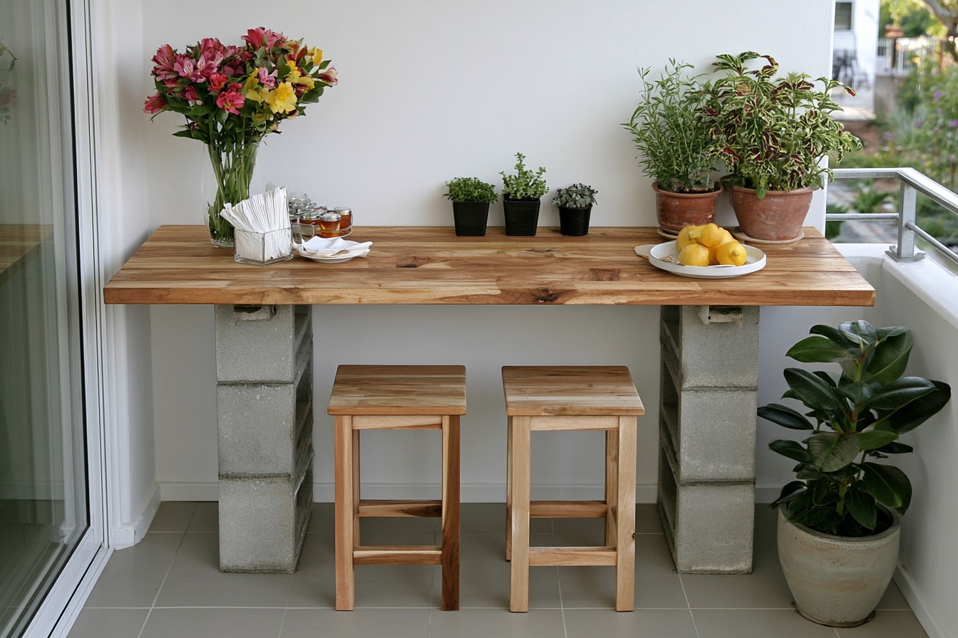 12. Build A Balcony Breakfast Counter