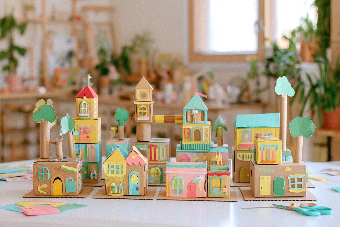 1. Build a Modular Play City from Cardboard Boxes