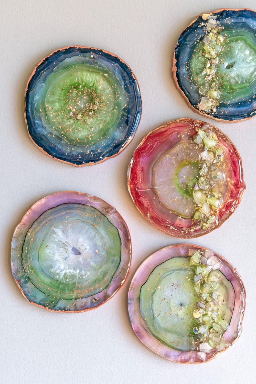 14. Geode Inspired Resin Coasters
