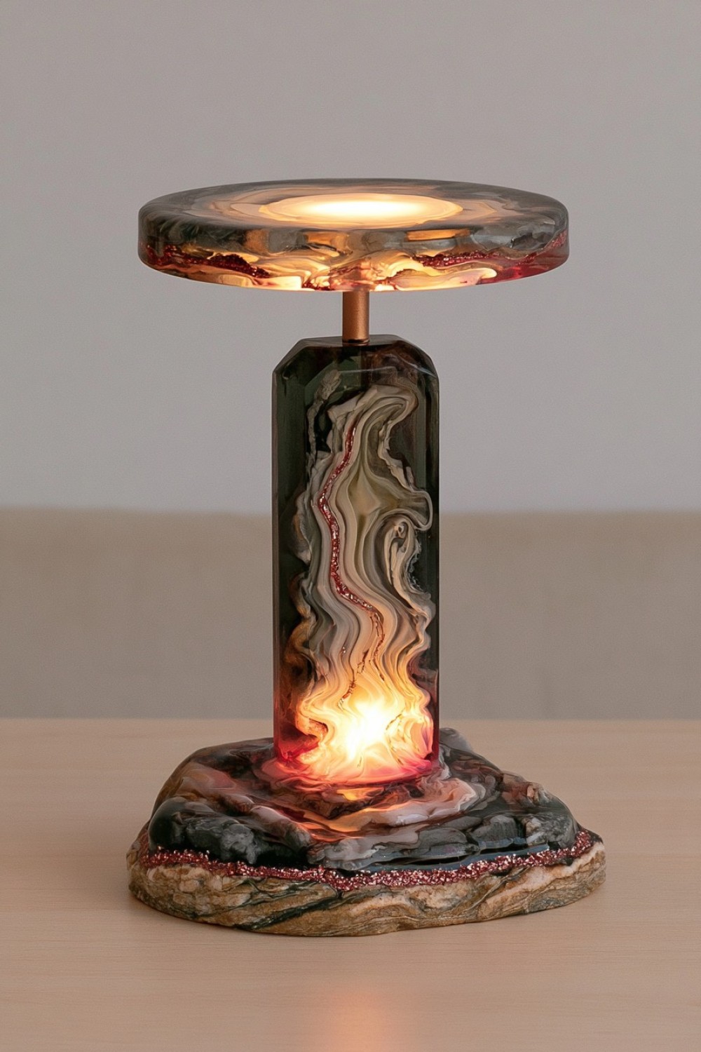 8. Marble Effect Resin Lamp