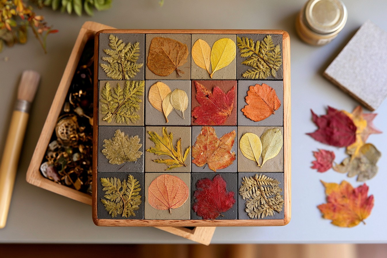 5. Decorate a Wooden Storage Box with Leaf Decoupage