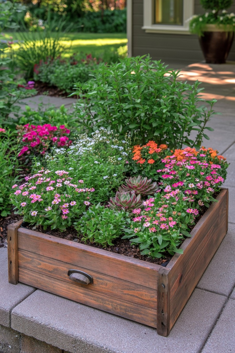 6. Upcycle An Old Wooden Drawer Into A Planter