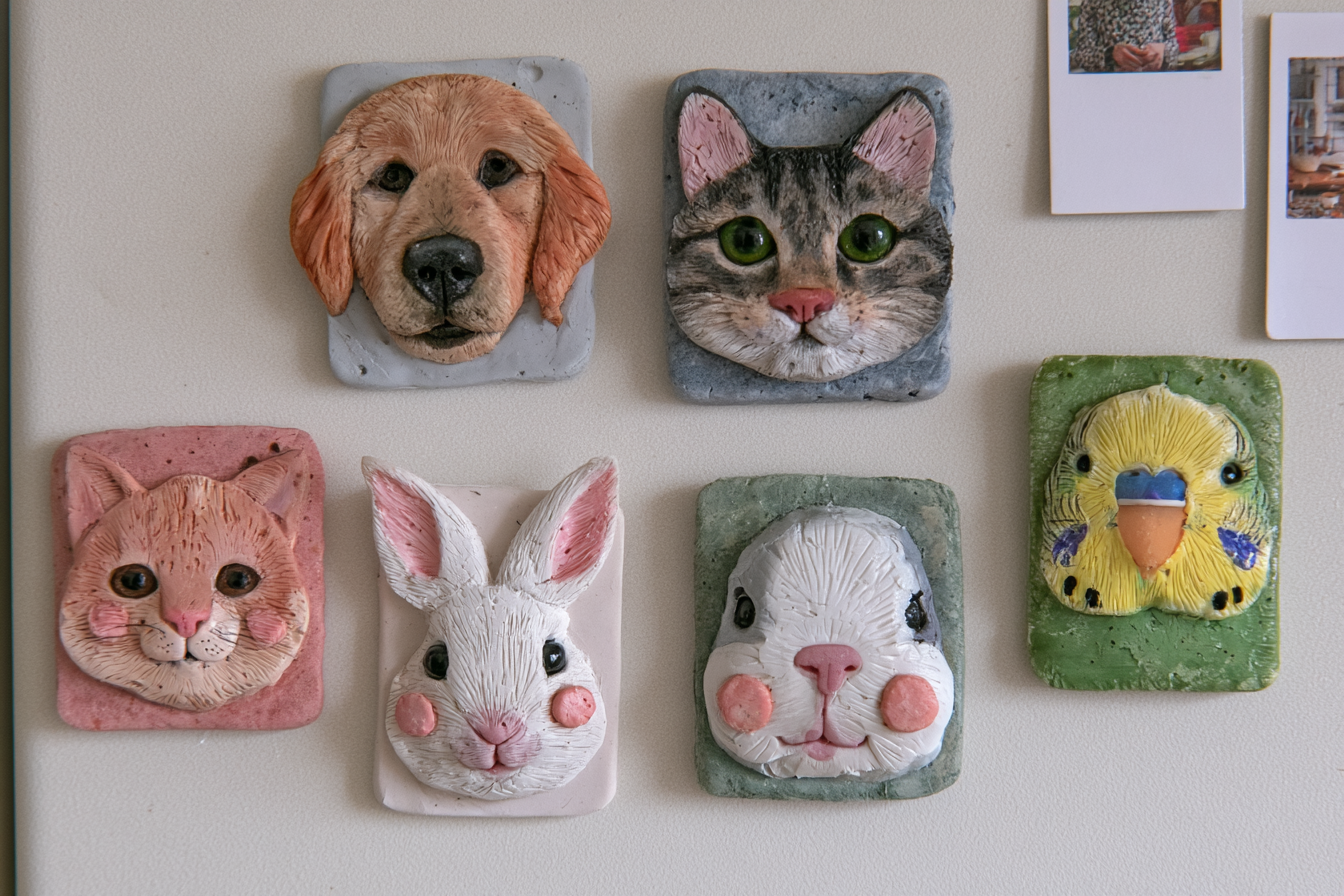 6. Personalized Pet Portrait Magnets