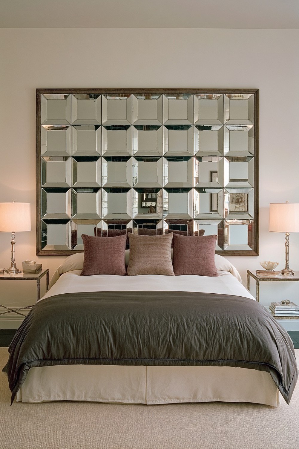 8. Beveled Mirror Headboard