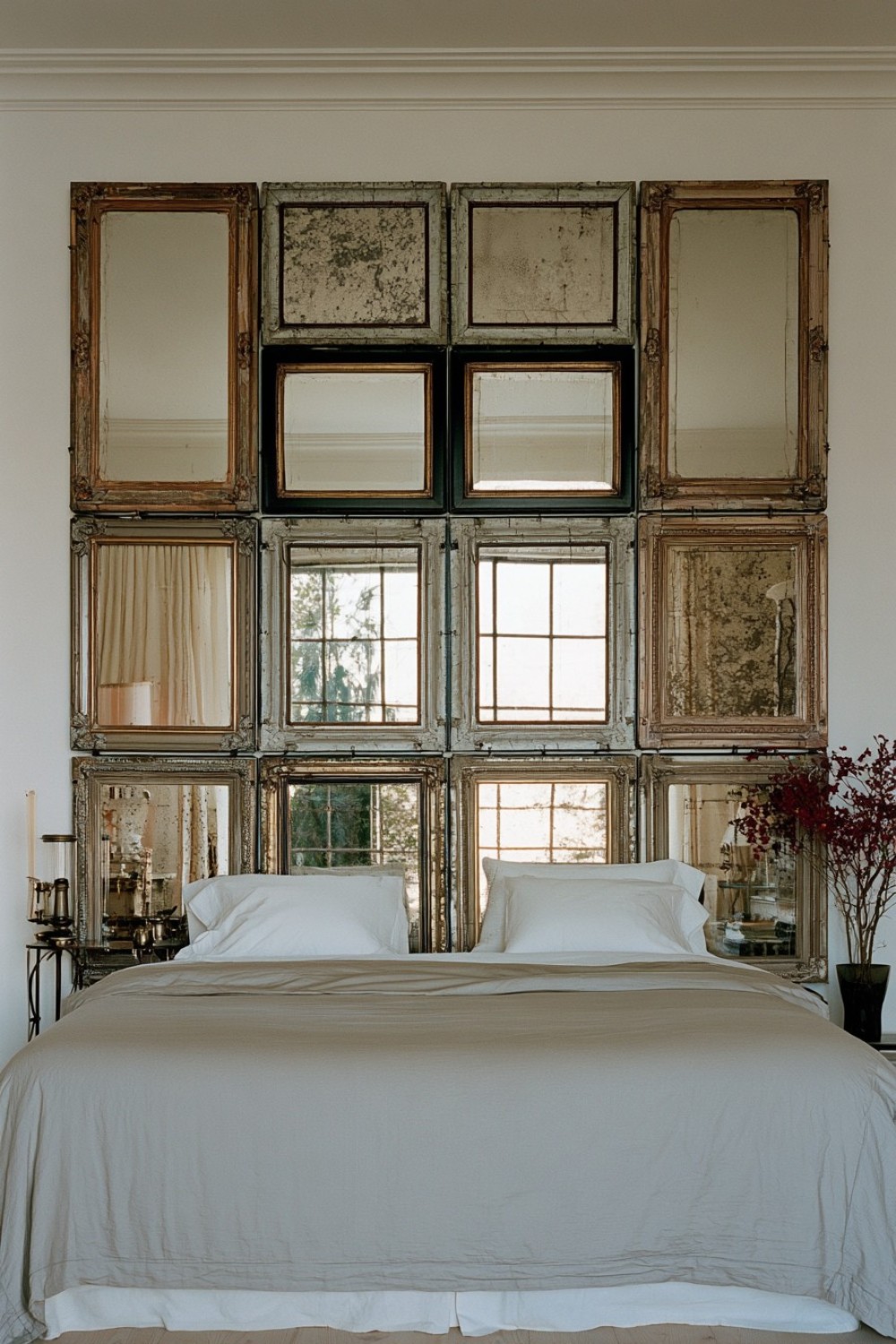 15. Modular Mirror Block Headboard