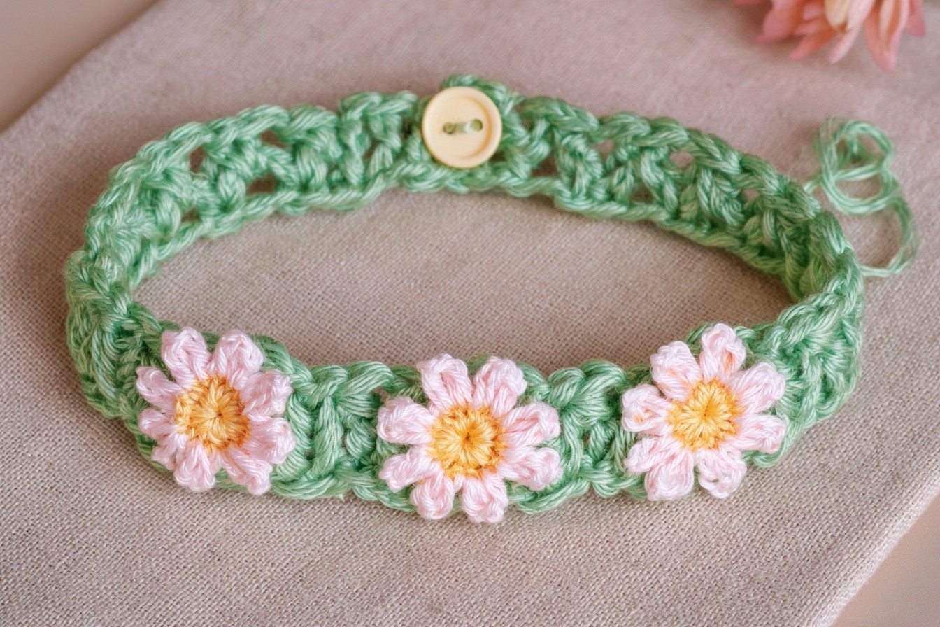 5. Crochet a Delicate Daisy Bracelet