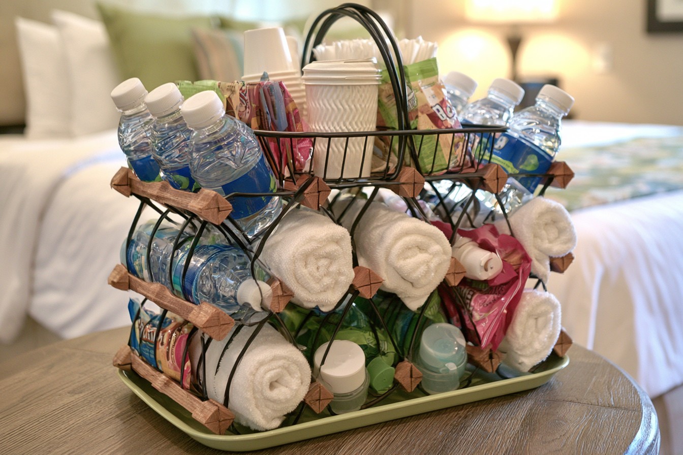 10. Prepare A Guest Room Refreshment Caddy