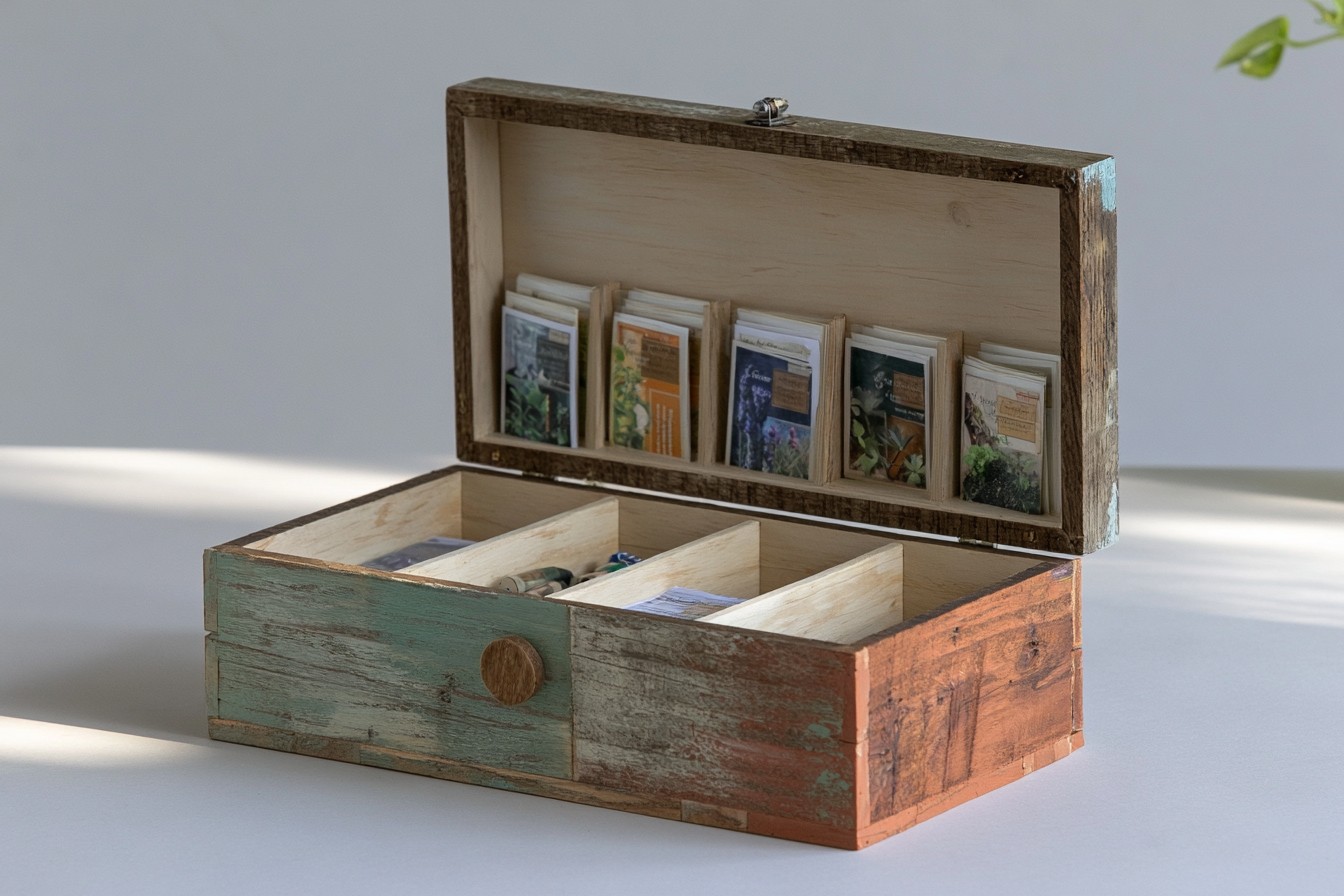 11. Organize Garden Seeds In A Divided Box