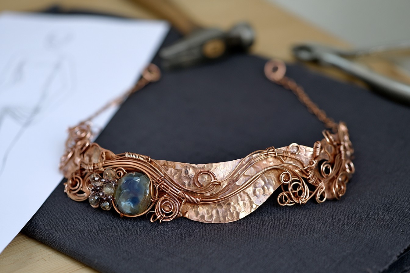10. Asymmetrical Wave Statement Necklace