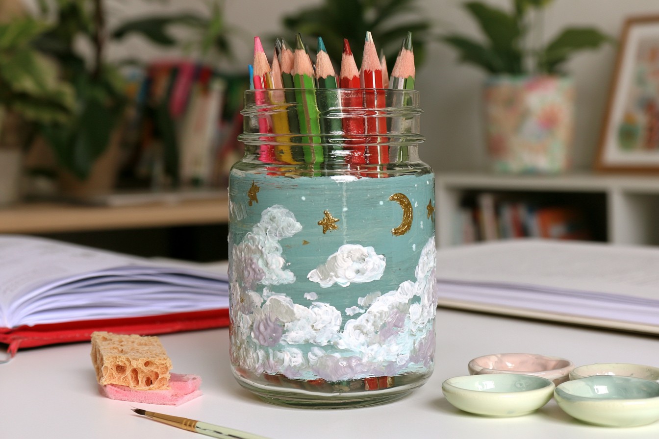 8. Sky and Cloud Themed Jar