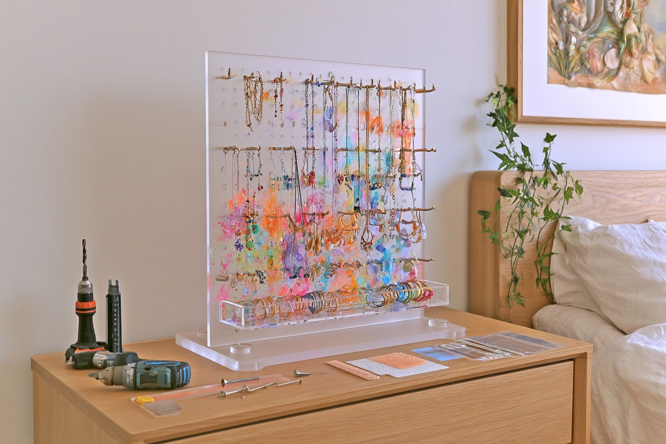 6. Modern Acrylic Jewelry Display Stand
