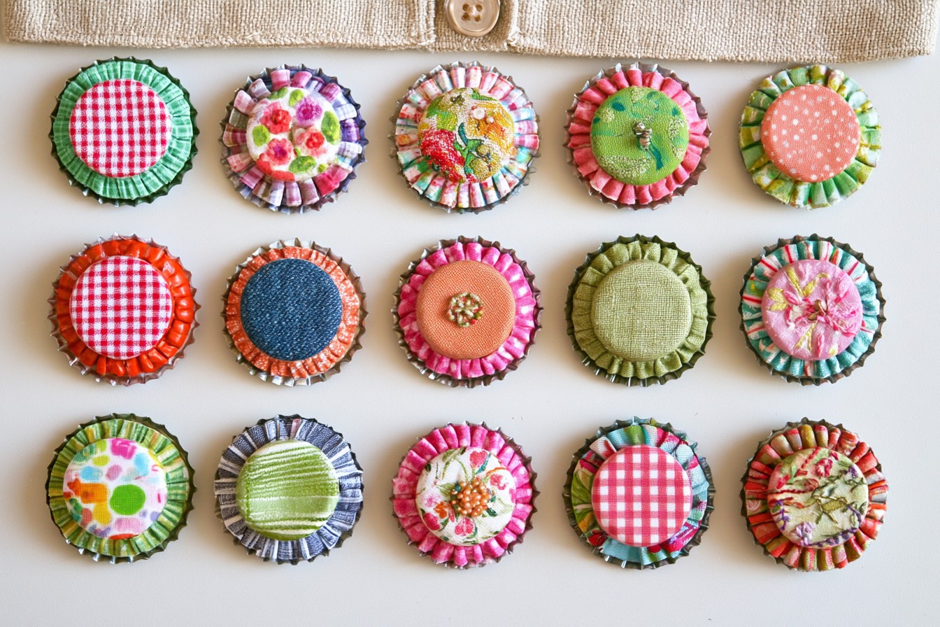 7. Fabric Covered Brooch Collection