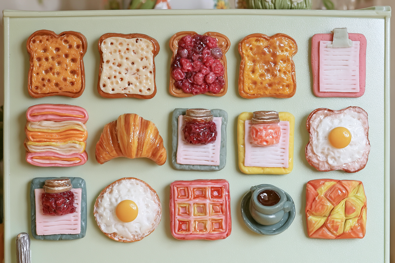 5. Cute Breakfast Food Magnets