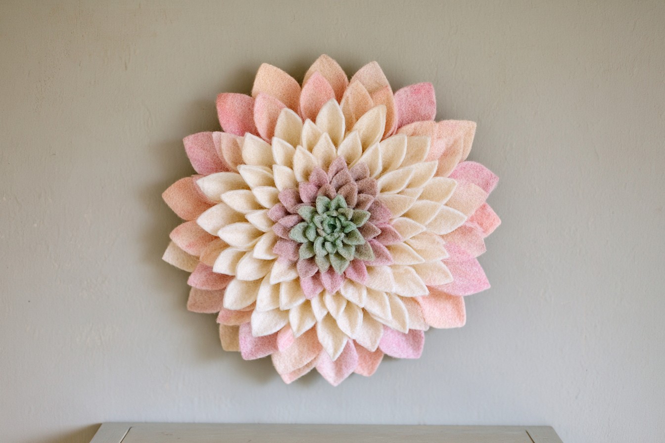 8. Make a Layered Felt Dahlia Wall Panel