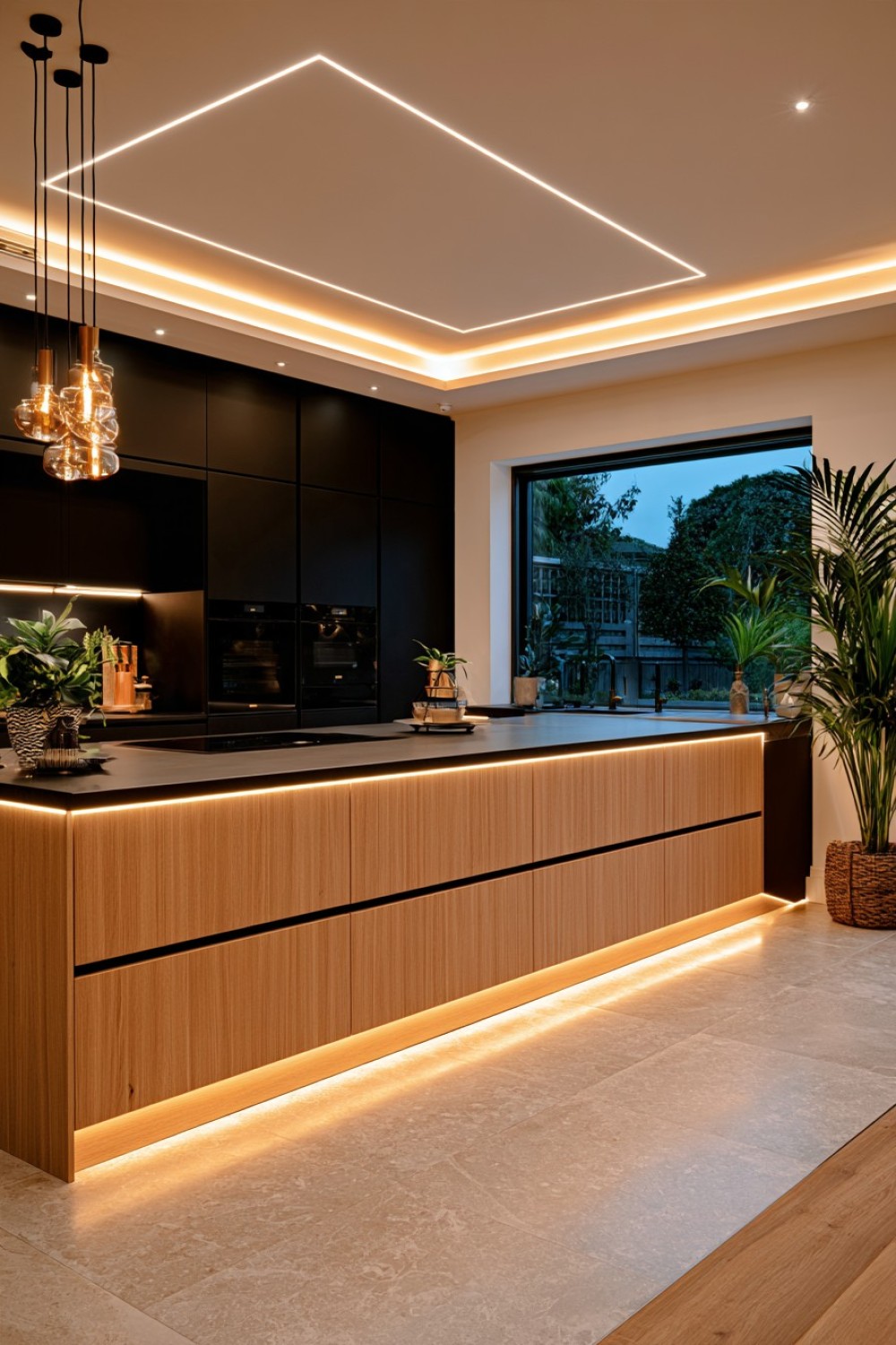 7. Use Toe Kick Lighting For A Floating Kitchen Look