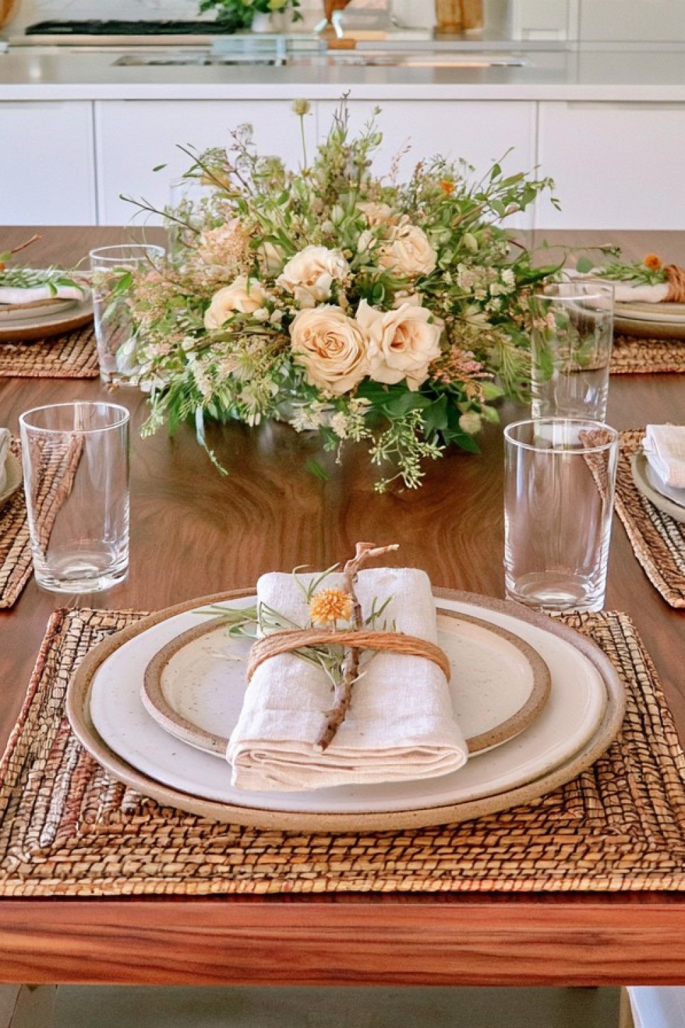 Handmade reusable napkin rings completing individual place settings