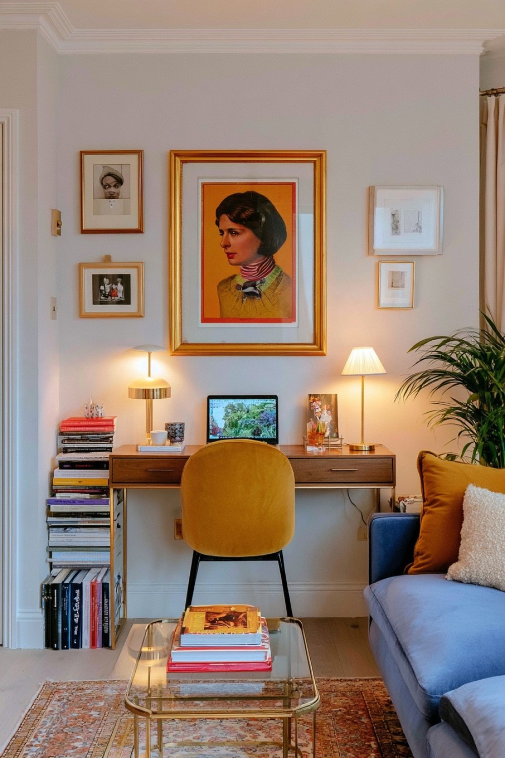 7. Slim Console Workstation Inside The Living Room