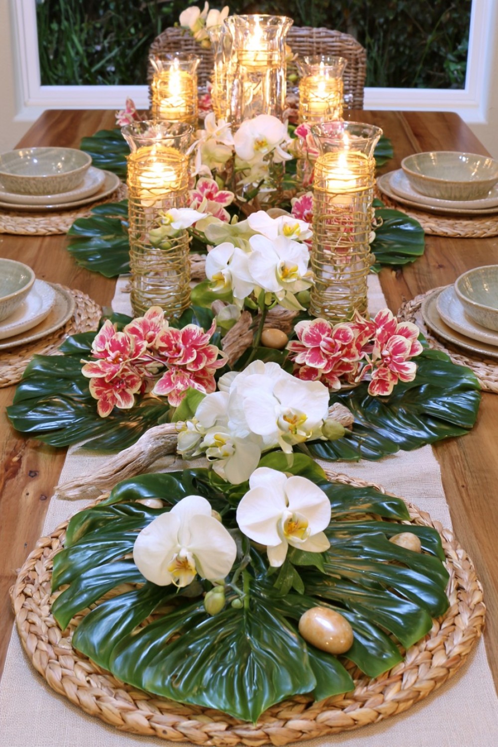 1. Low Monstera And Orchid Botanical Islands