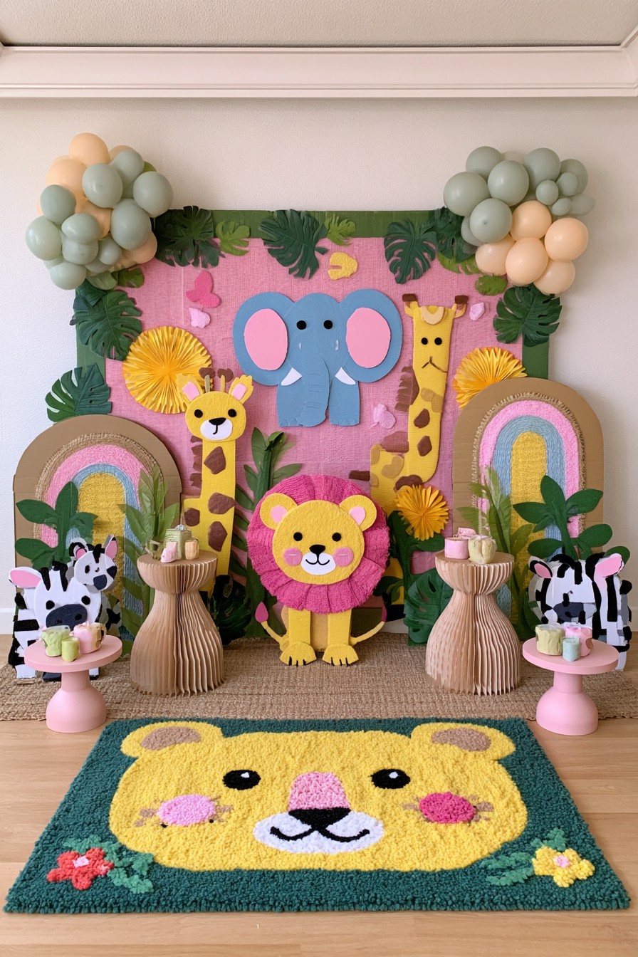 Safari animal first birthday celebration