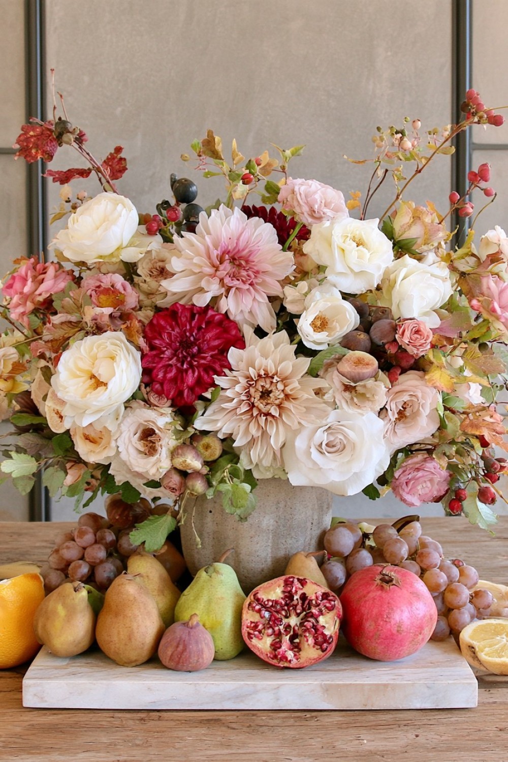 10. Make A Botanical Composition From Flowers And Fruit