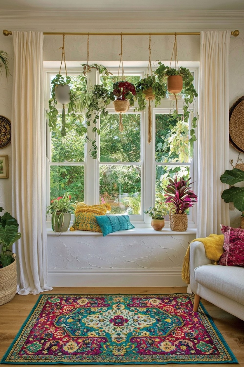 4. Asymmetrical Hanging Plant Corner