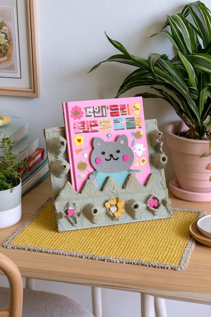 Lightweight magazine and notebook holder constructed with recycled egg carton panels