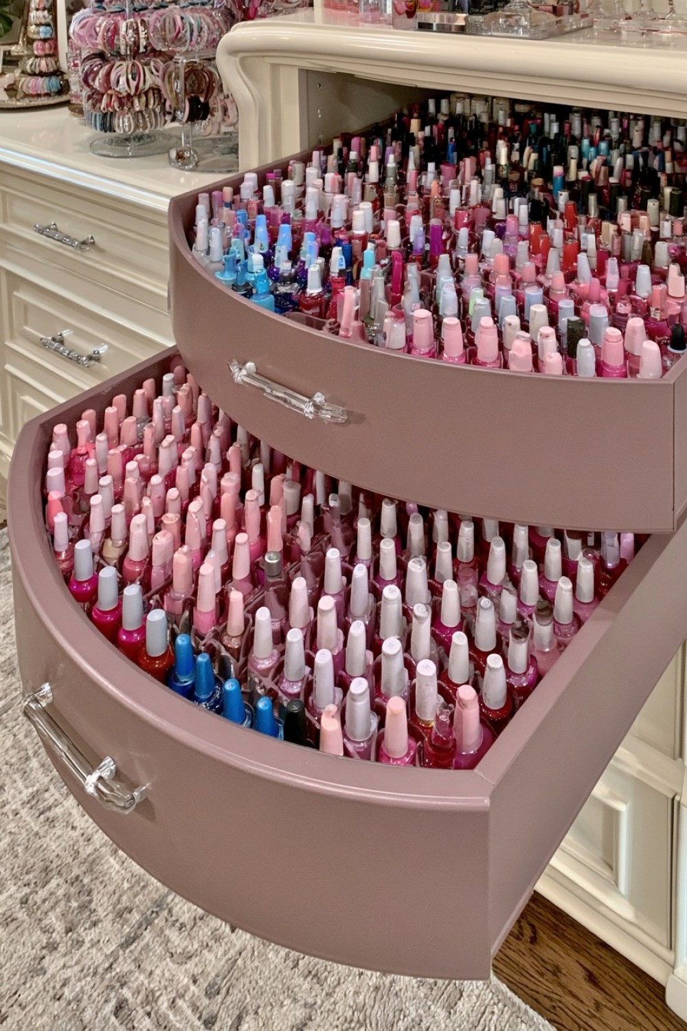 11. Nail Polish Library Drawer With Fixed Storage Locations
