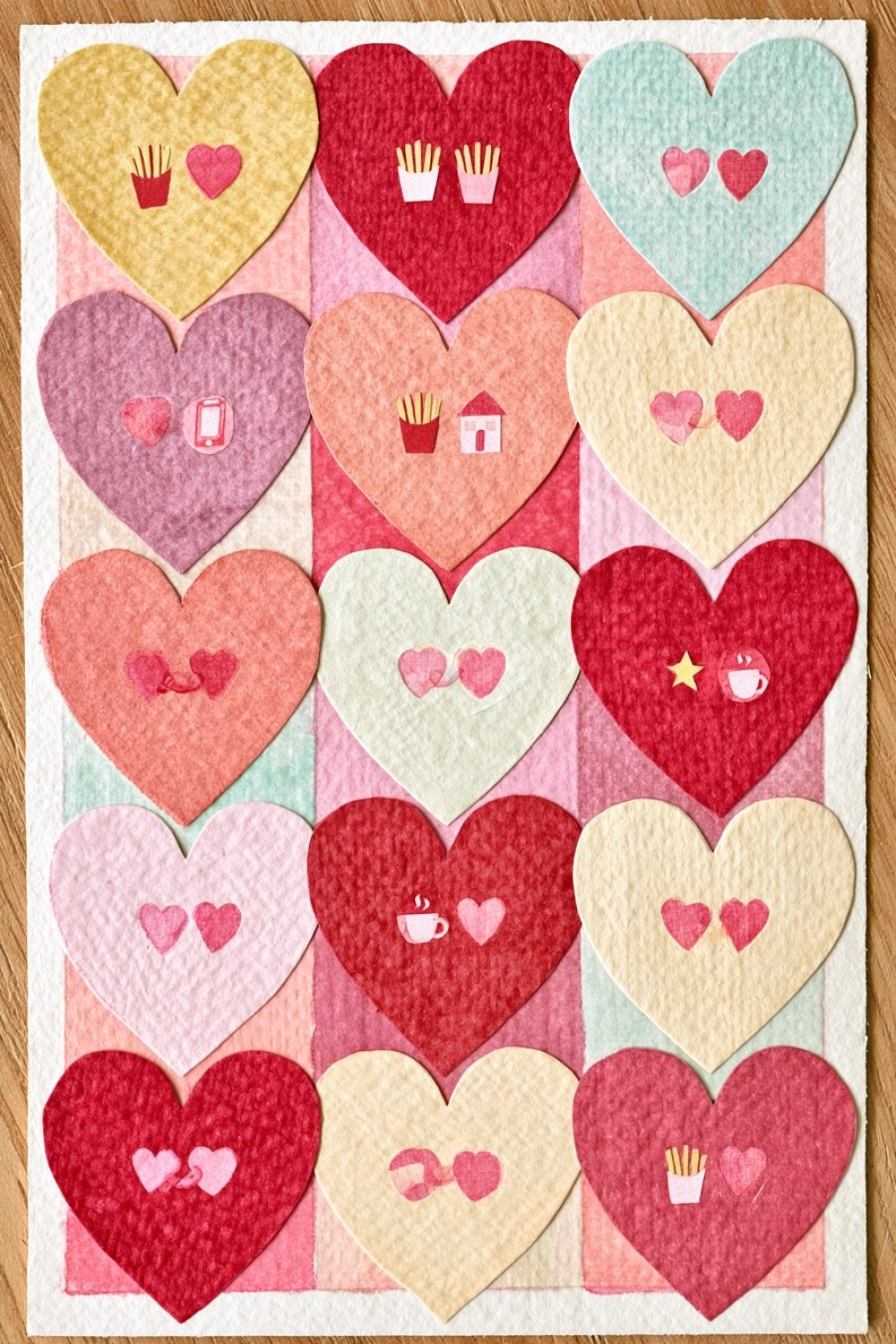 10. Retro Heart Grid Poster