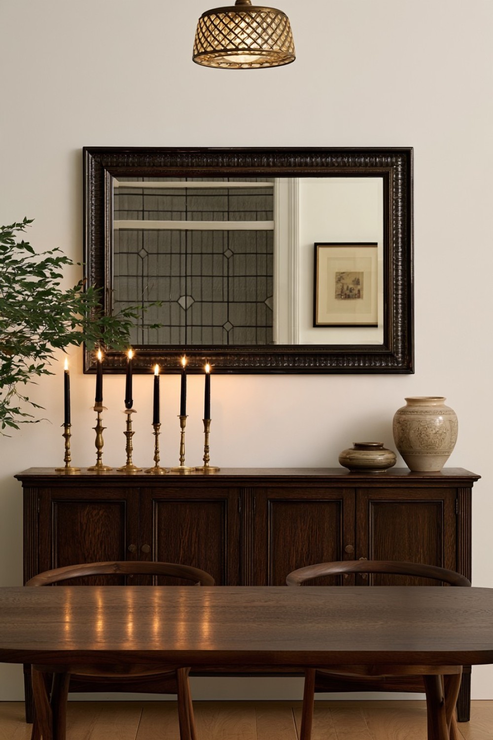17. Vintage Sideboard Candle Drama