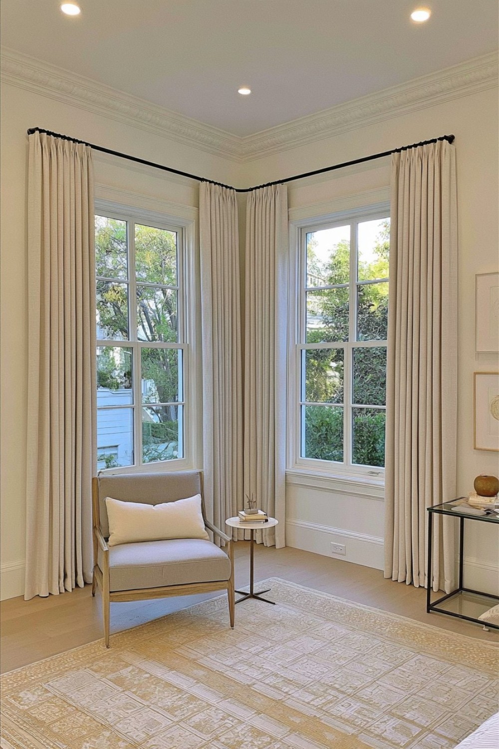 5. Corner Wrapped Curtains