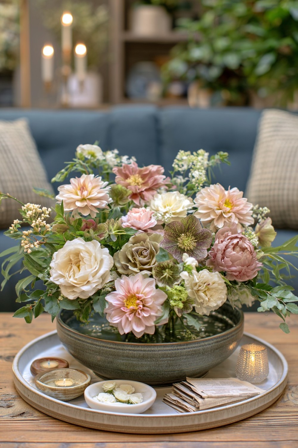 4. Make A Floating Flower Bowl With Almost No Visible Stems