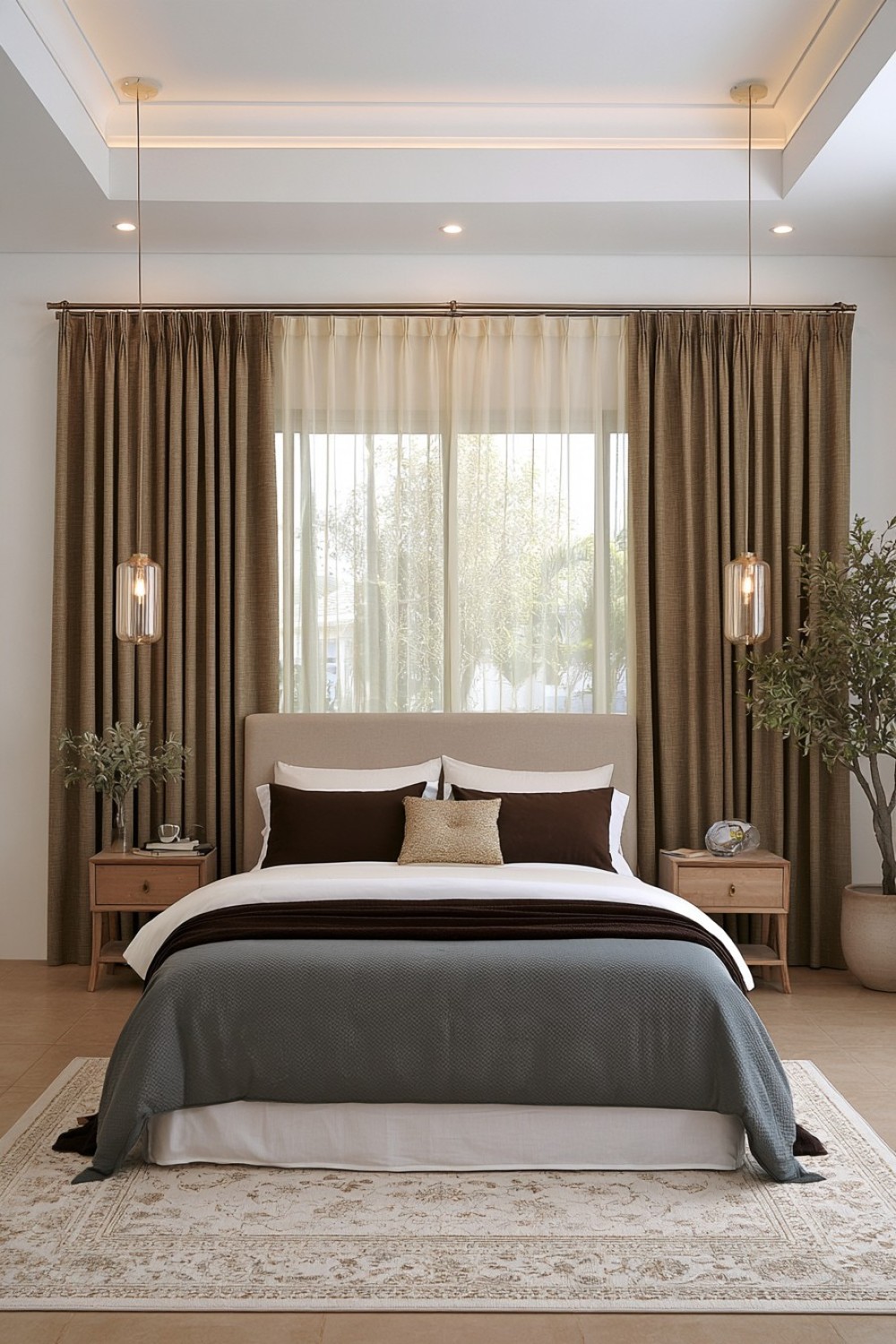 6. Layered Double Curtain Tracks