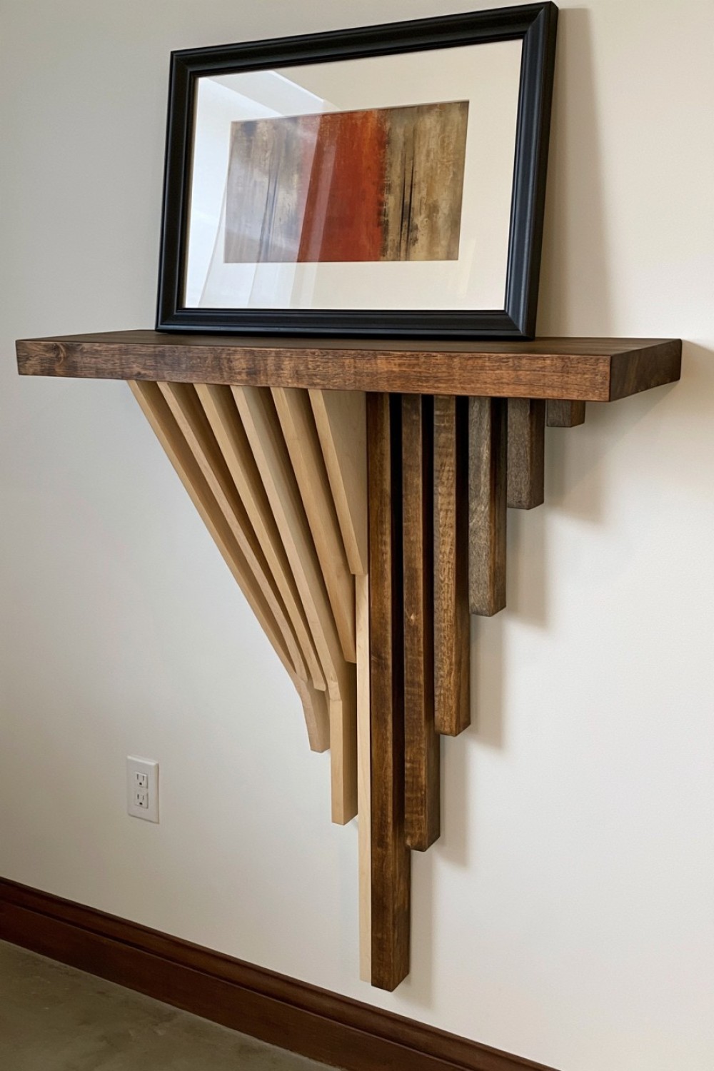 8. Ribbed Shelf Bracket Made From Timber Fins