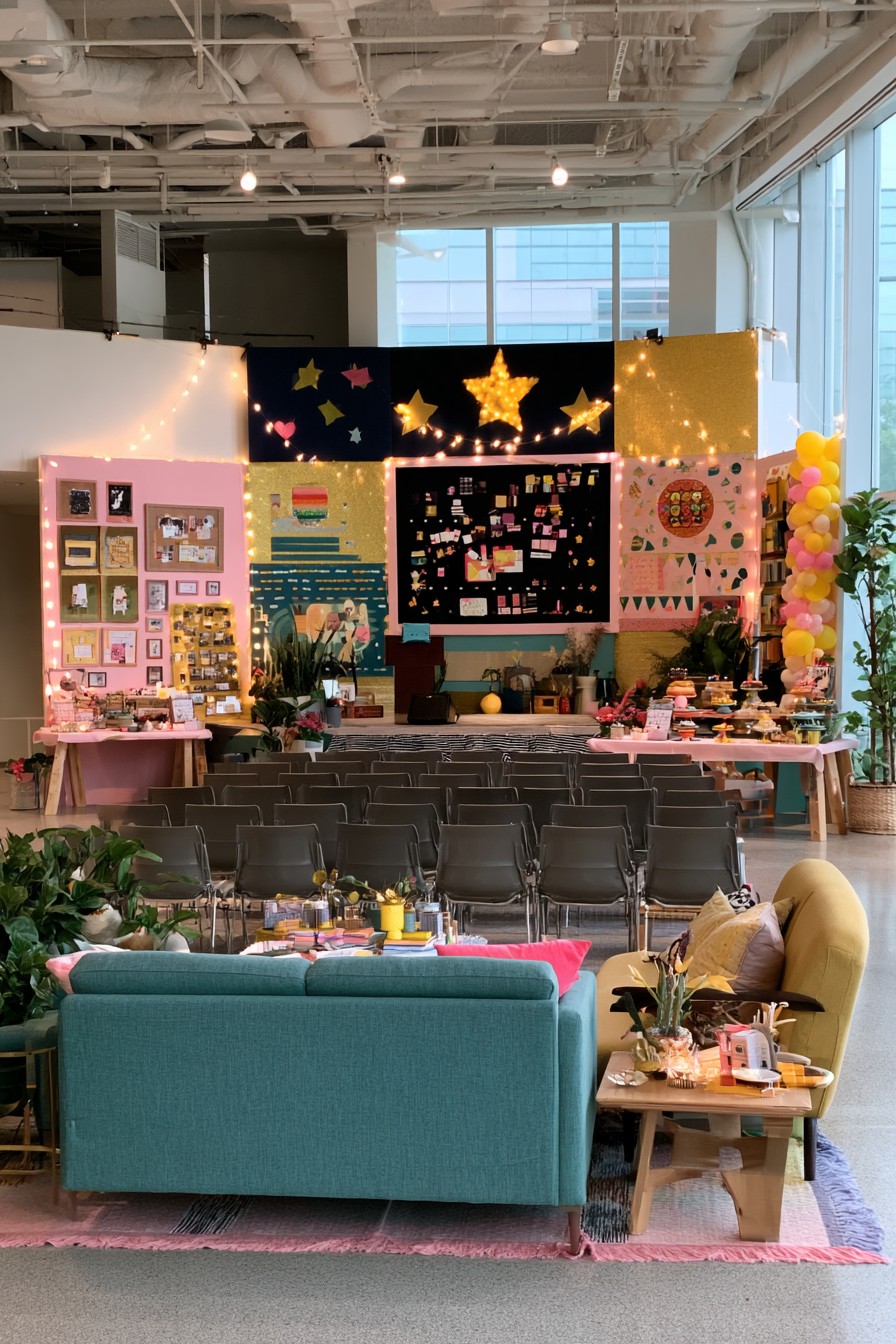 Graduation memory gallery with lounge seating