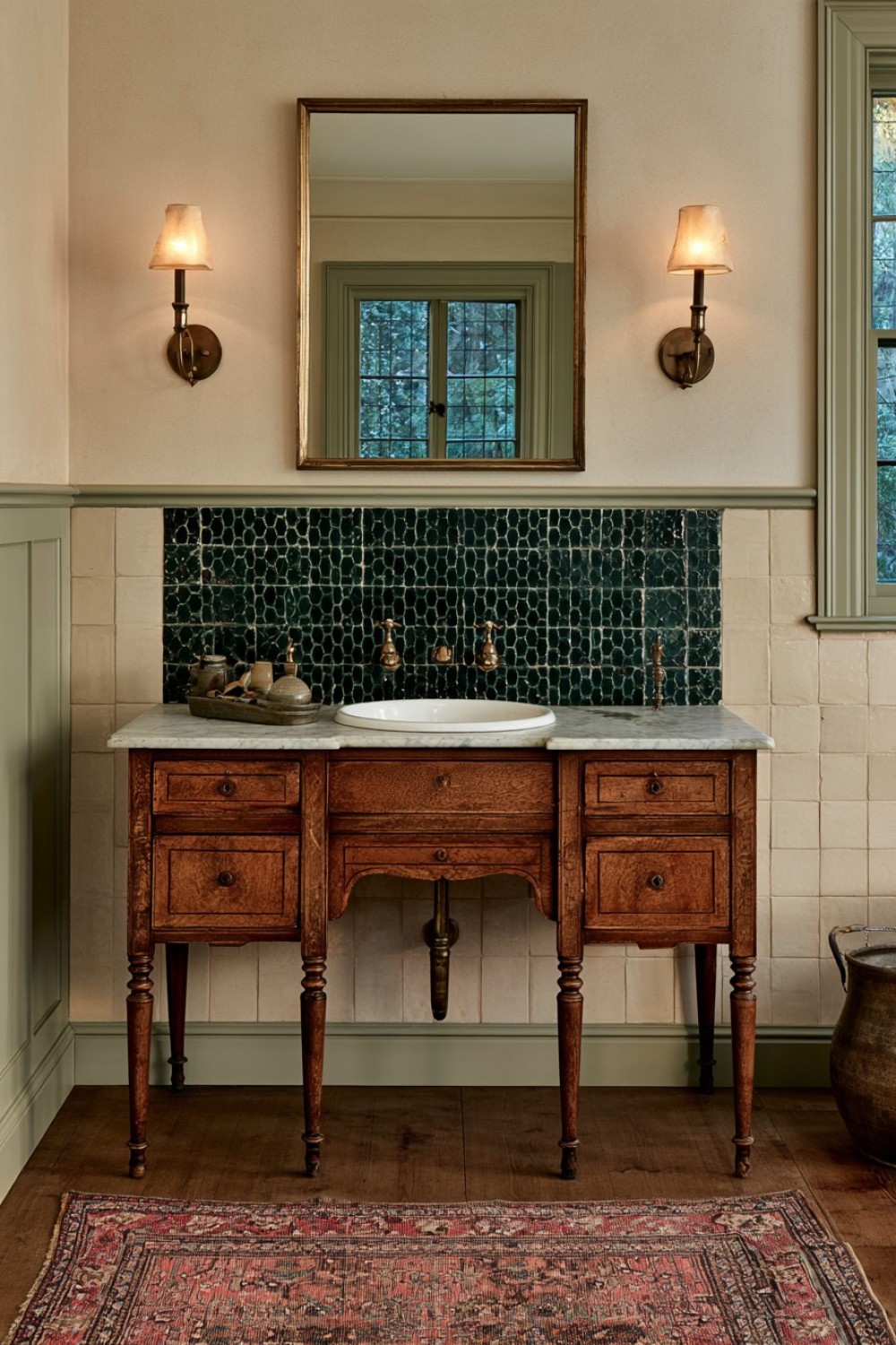 3. Antique Washstand Converted Into A Vanity