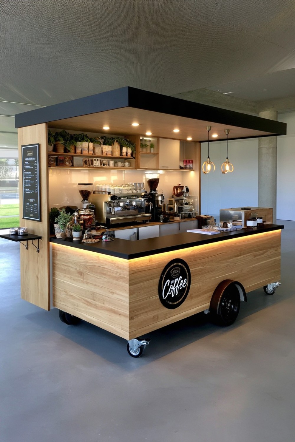 14. Coffee Cart With A Side Facing Menu Panel