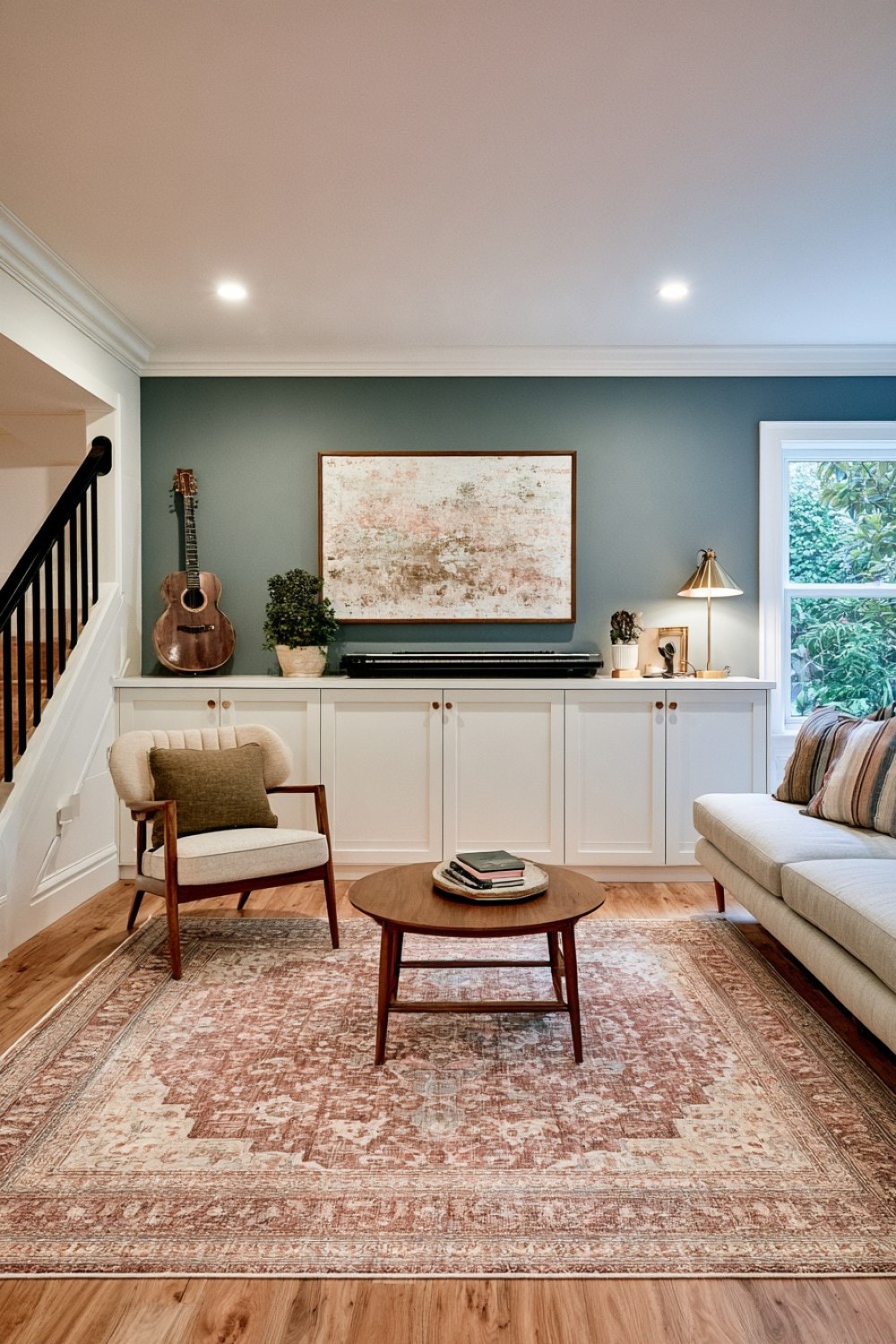 10. Dedicated Basement Music Corner With Acoustic Softness
