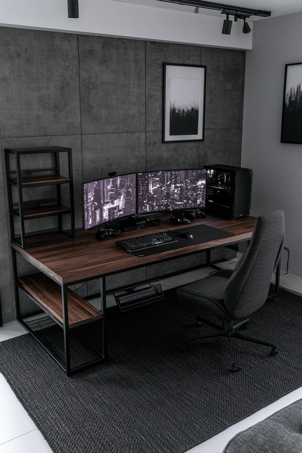 Flexible gaming setup with a movable side desk