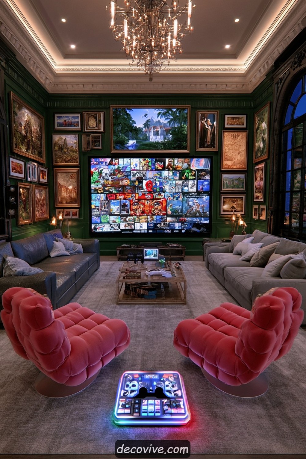 Gaming room styled subtly around a favorite video game genre