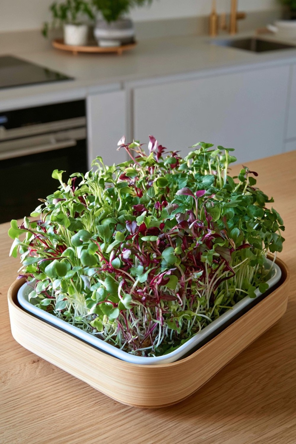 15. Bamboo Covered Microgreen Planter